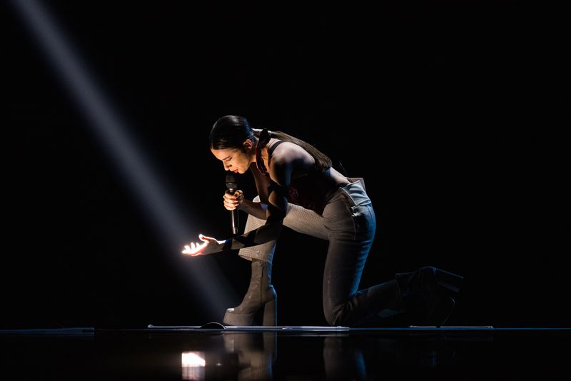 Blanca Paloma rehearsing Eaea for Spain at the First Rehearsal of the Grand Final at Liverpool Arena