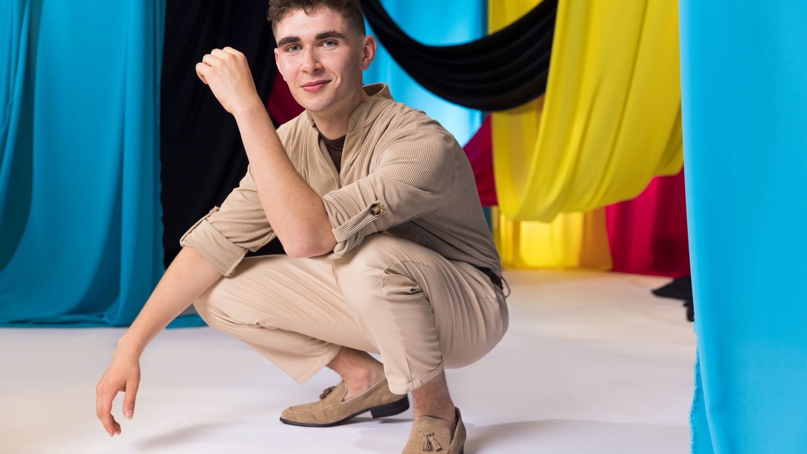 Victor Vernicos from Greece in the Eurovision 2023 studio