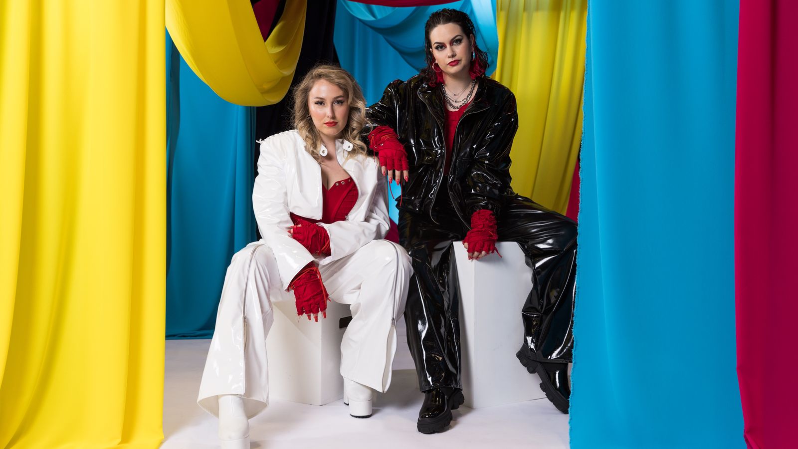 Teya and Salena from Austria in the Eurovision 2023 studio