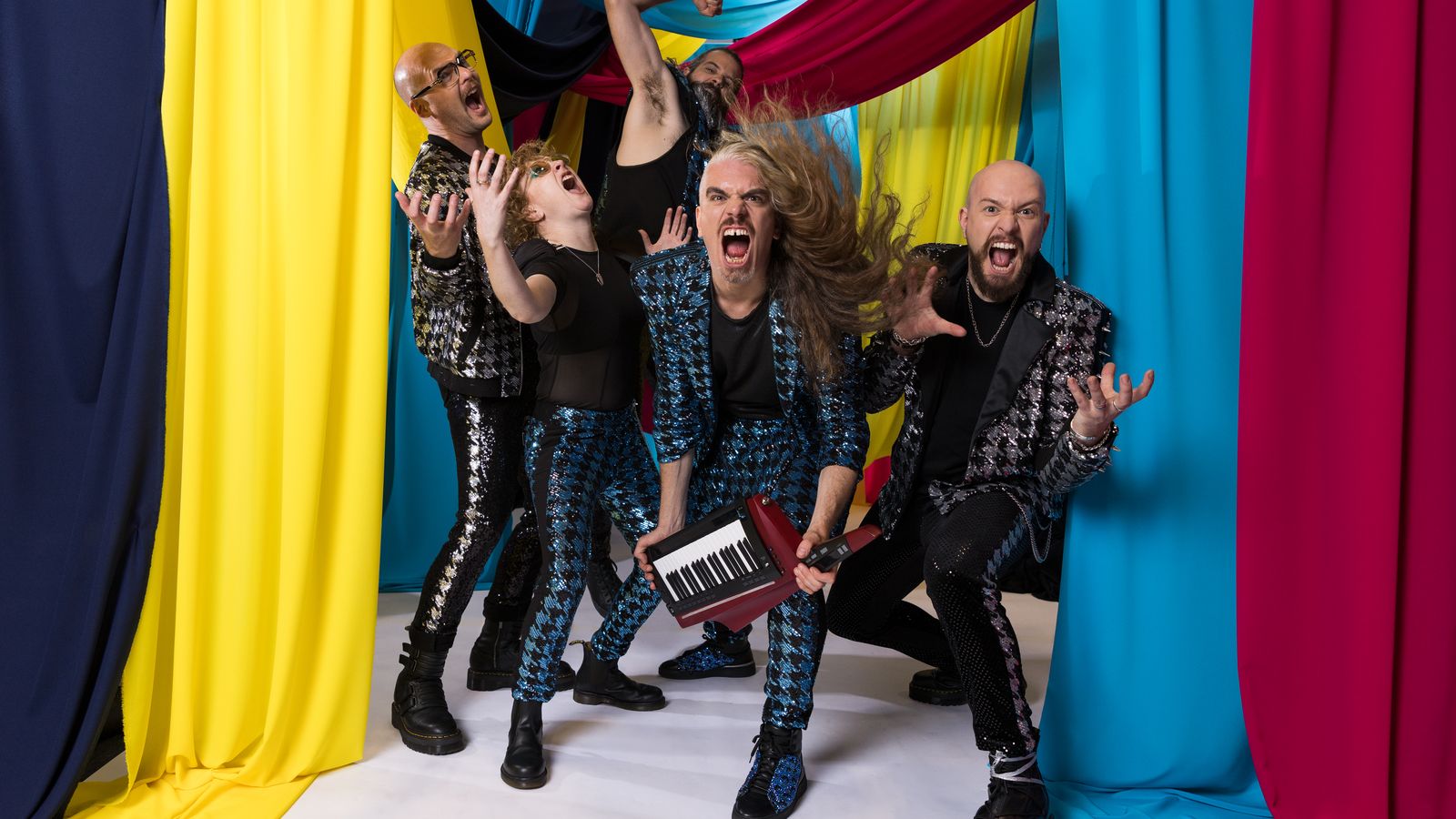 Voyager from Australia in the Eurovision 2023 studio