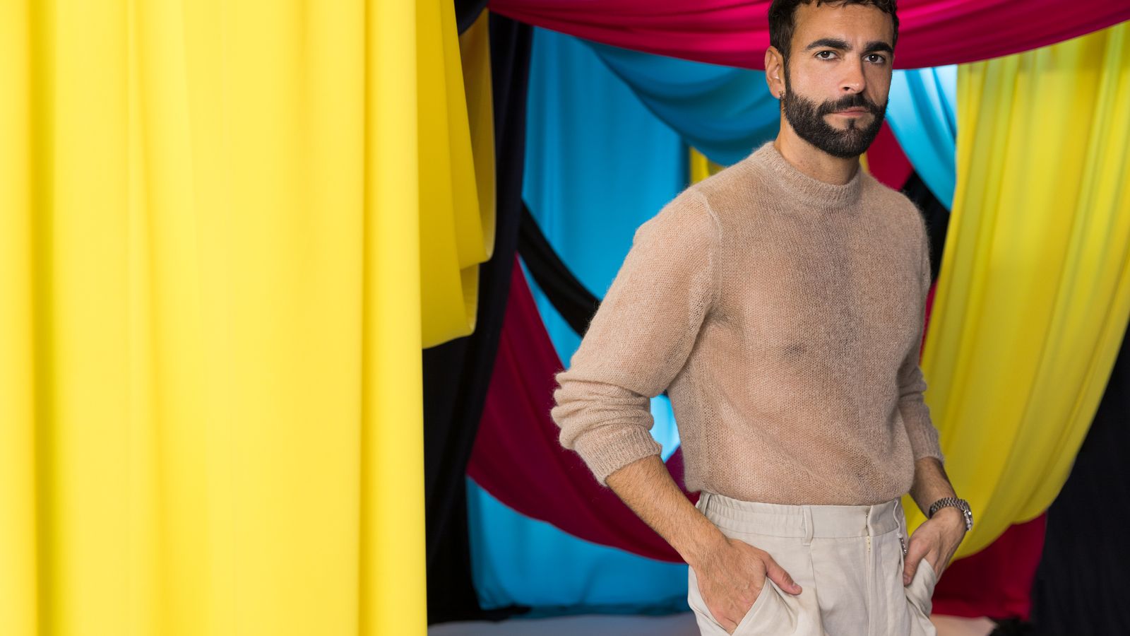 Marco Mengoni from Italy in the Eurovision 2023 studio