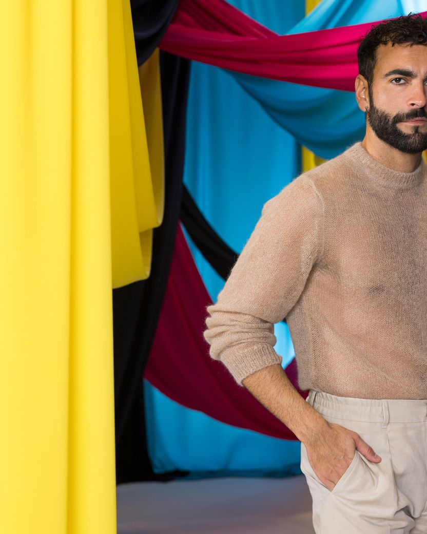 Marco Mengoni from Italy in the Eurovision 2023 studio