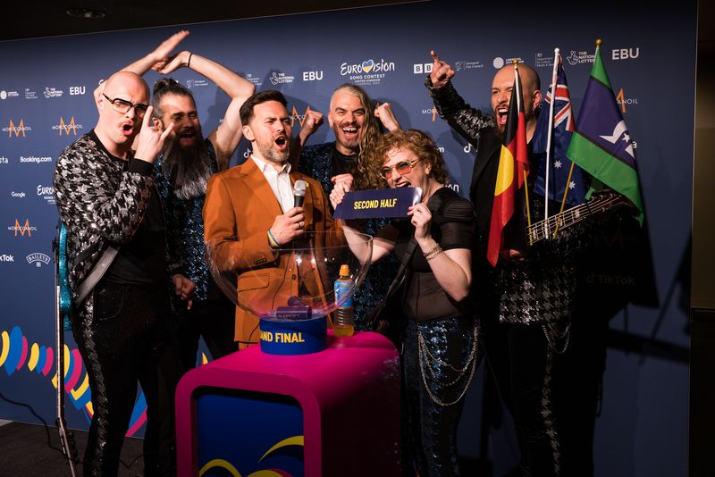 The 10 Second Semi-Final qualifiers drawing their Grand Final positions at Liverpool Arena