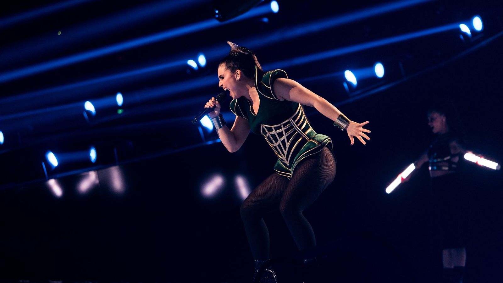 Alessandra performed Queen of Kings for Norway at the Grand Final at Liverpool Arena