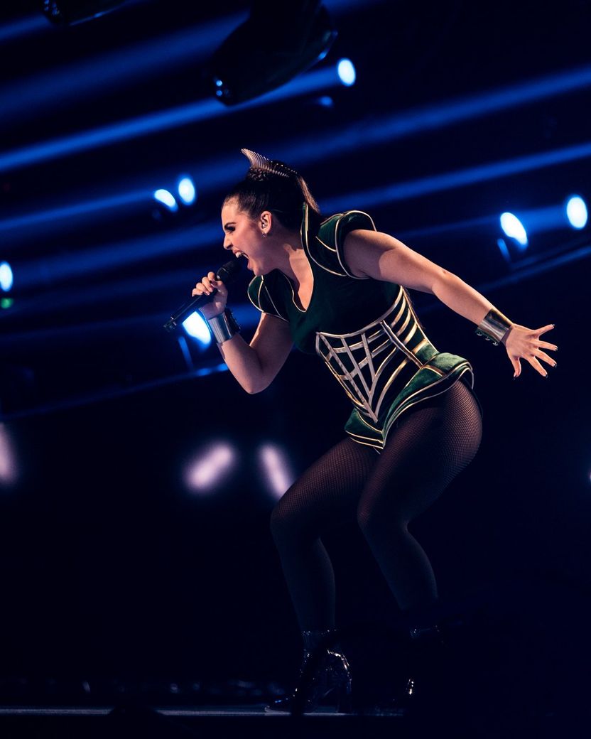 Alessandra performed Queen of Kings for Norway at the Grand Final at Liverpool Arena