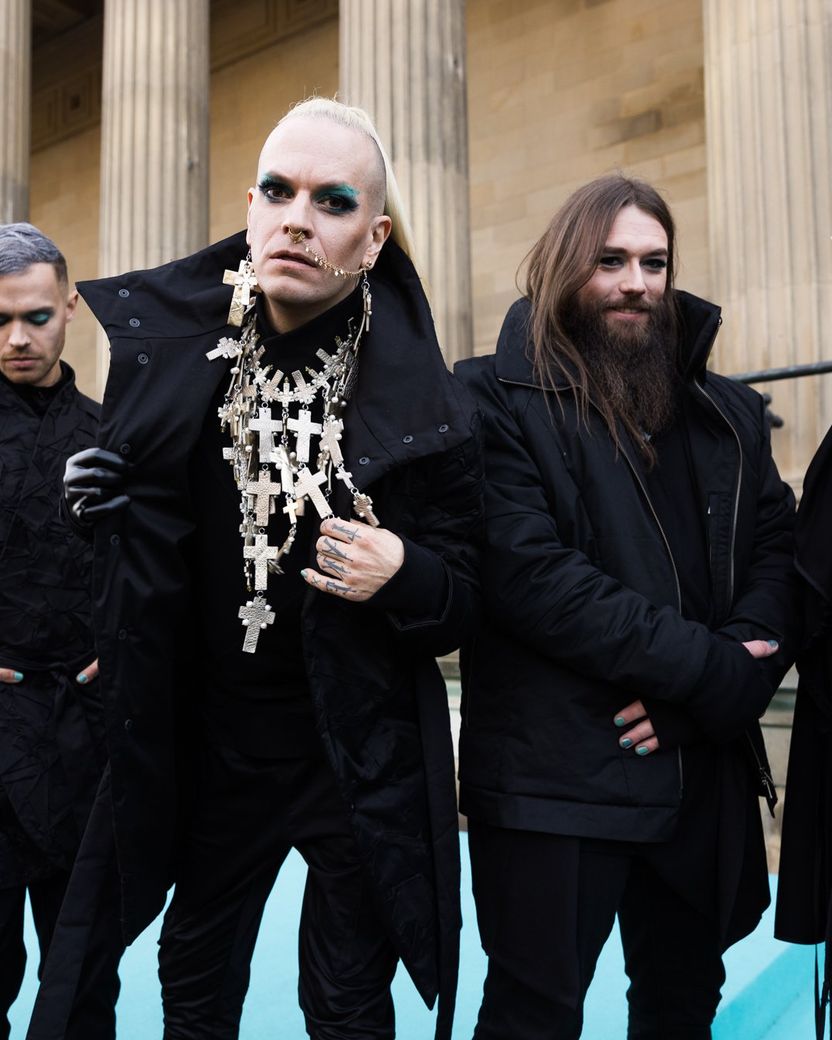 Lord of the Lost from Germany attending the Turquoise Carpet event at St. George’s Hall, Liverpool.