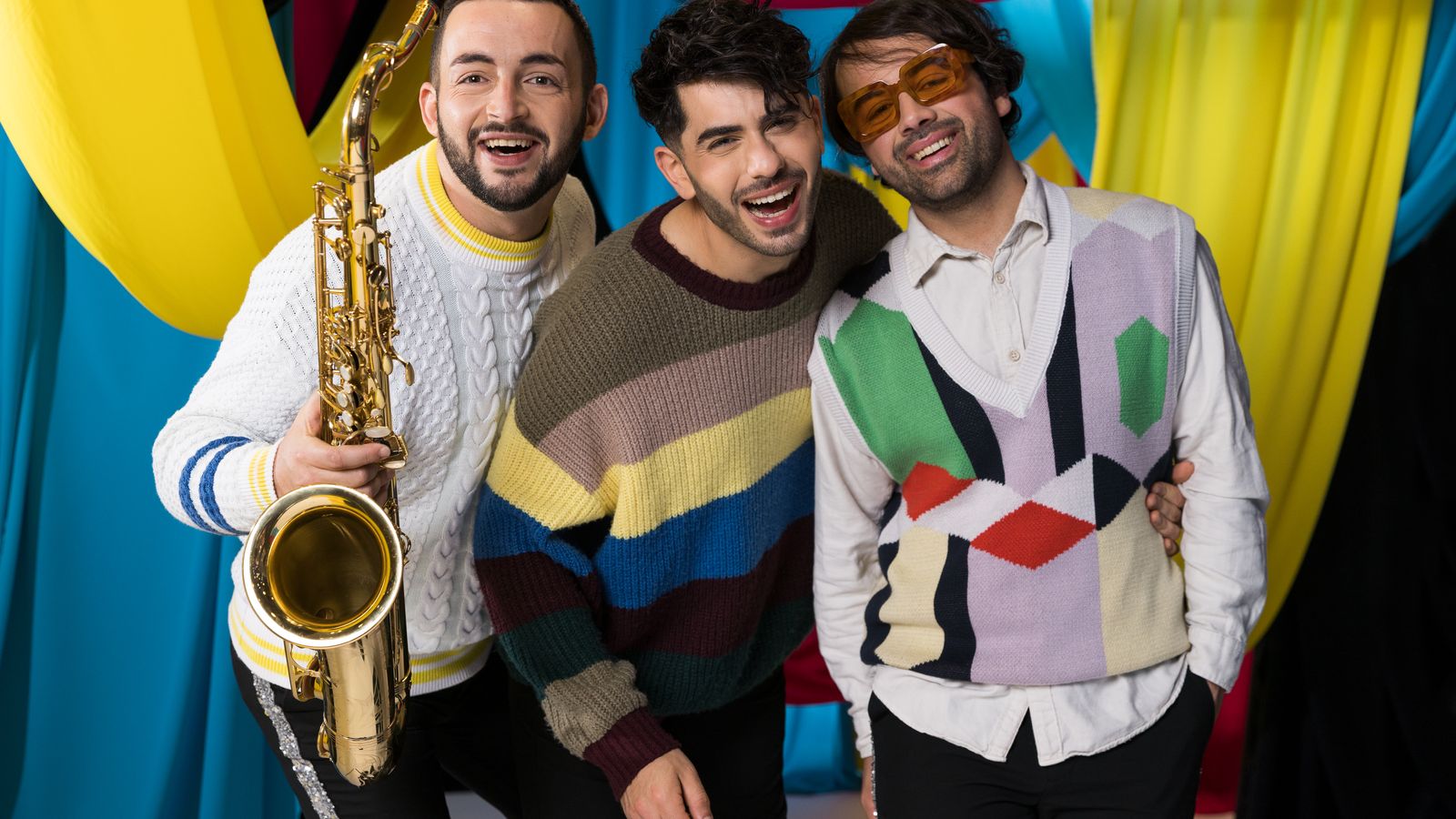 The Busker from Malta in the Eurovision 2023 studio