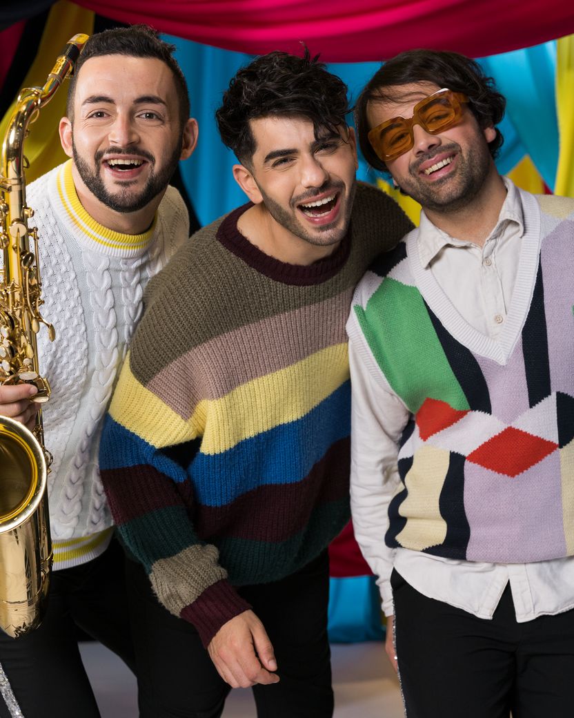 The Busker from Malta in the Eurovision 2023 studio