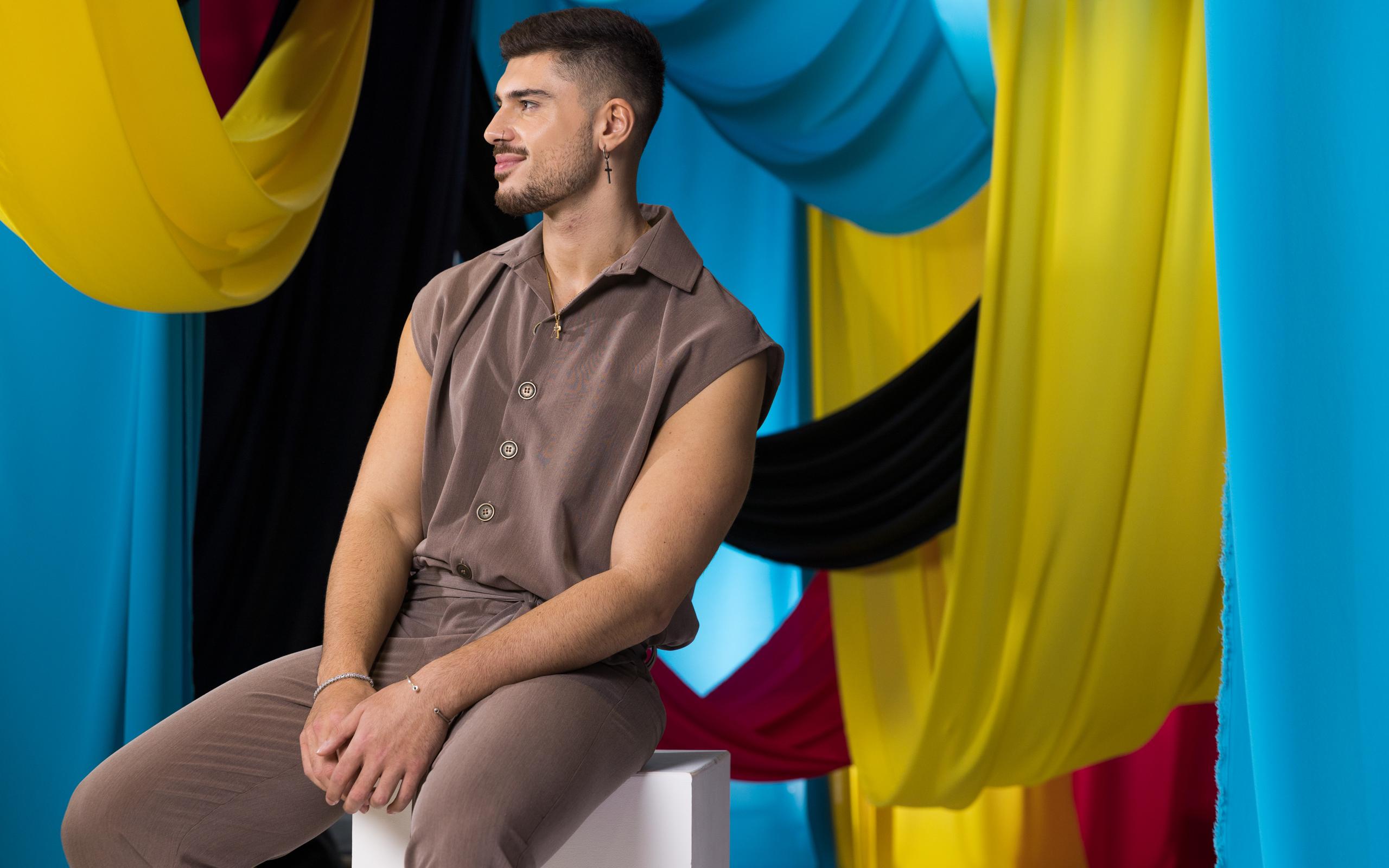 Andrew Lambrou from Cyprus in the Eurovision 2023 studio