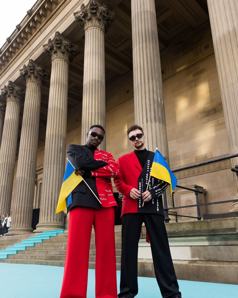 TVORCHI from Ukraine attending the Turquoise Carpet event at St. George’s Hall, Liverpool.