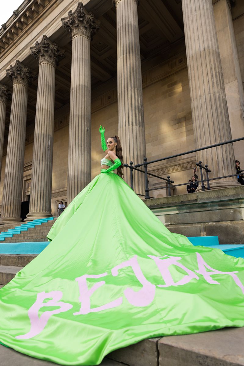 Blanka from Poland attending the Turquoise Carpet event at St. George’s Hall, Liverpool.
