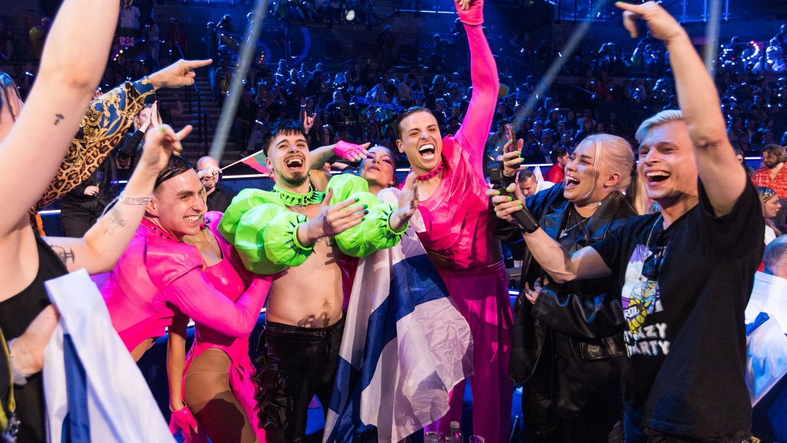 Finland's Käärijä in the Green Room during the Eurovision 2023 Grand Final in Liverpool

