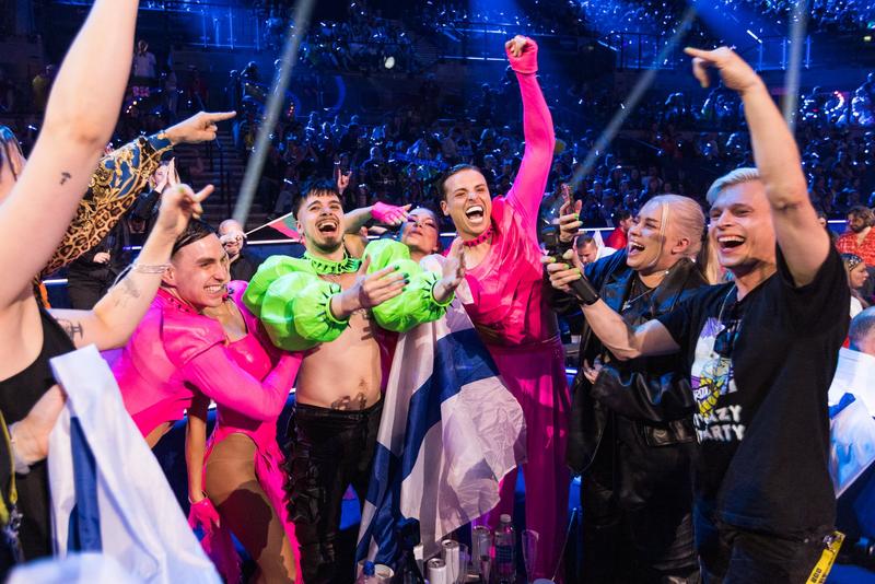 Finland's Käärijä in the Green Room during the Eurovision 2023 Grand Final in Liverpool
