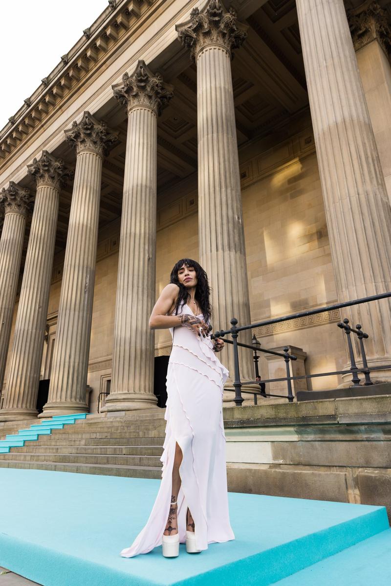 Loreen from Sweden attending the Turquoise Carpet event at St. George’s Hall, Liverpool.
