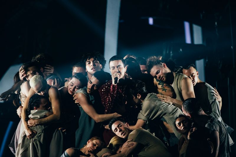 Diodato performing at the Eurovision Song Contest 2022 Semi Final One  