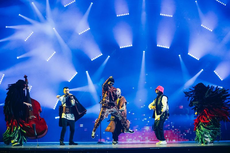 Ukraine’s Kalush Orchestra at the Eurovision Song Contest 2022 Grand Final 