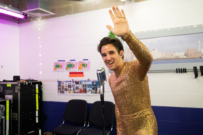 Wild Youth rehearsing We Are One for Ireland at the First Rehearsal of the First Semi-Final at Liverpool Arena
