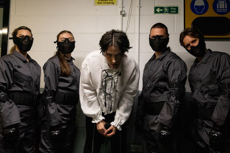 Luke Black rehearsing Samo Mi Se Spava for Serbia at the First Rehearsal of the First Semi-Final at Liverpool Arena
