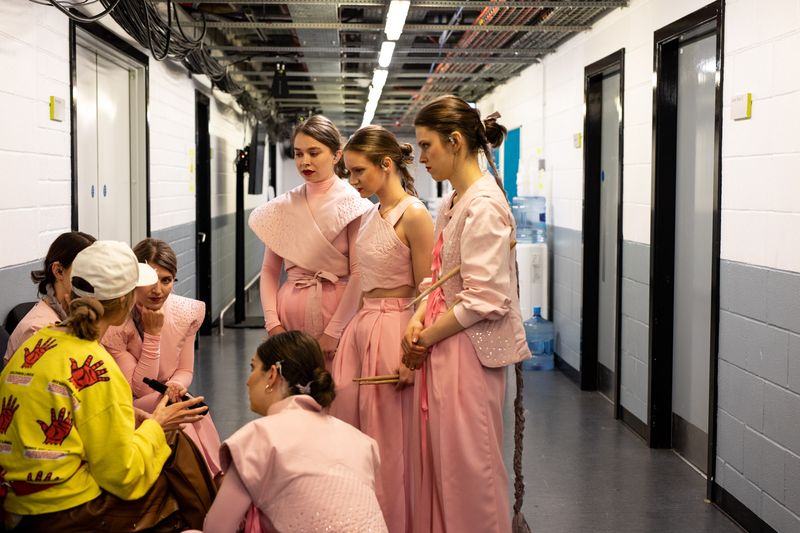 Vesna rehearsing My Sister’s Crown for Czechia at the First Rehearsal of the First Semi-Final at Liverpool Arena
