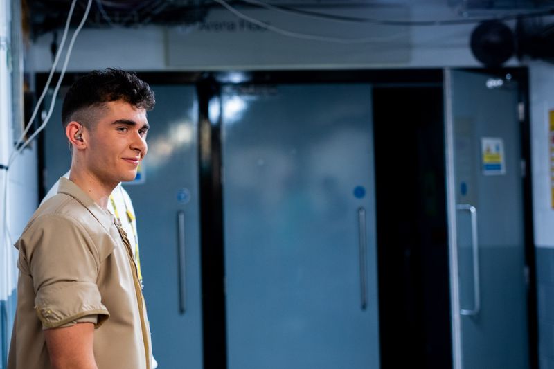 Victor Vernicos rehearsing What They Say for Greece at the First Rehearsal of the Second Semi-Final at Liverpool Arena
