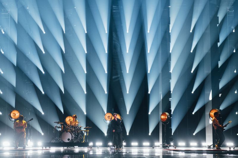 Sudden Lights rehearsing Aijā for Latvia at the First Rehearsal of the First Semi-Final at Liverpool Arena
