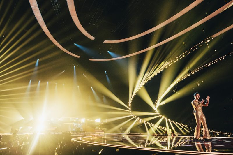 Wild Youth rehearsing We Are One for Ireland at the First Rehearsal of the First Semi-Final at Liverpool Arena