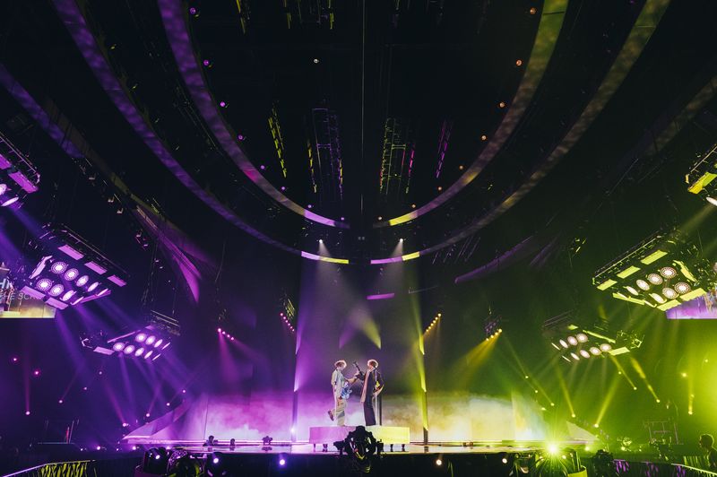 TuralTuranX rehearsing Tell Me More for Azerbaijan at the First Rehearsal of the First Semi-Final at Liverpool Arena