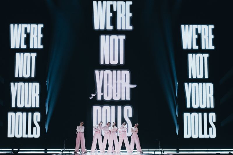 Vesna rehearsing My Sister’s Crown for Czechia at the First Rehearsal of the First Semi-Final at Liverpool Arena