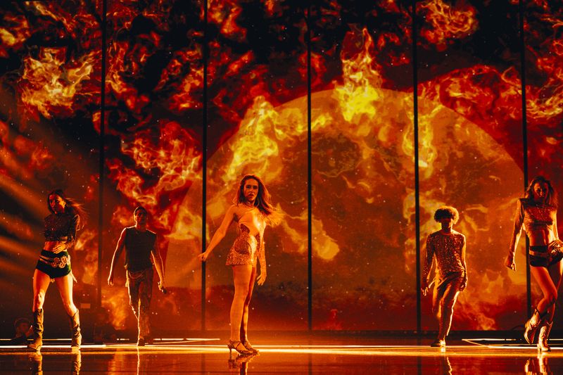 Blanka rehearsing Solo for Poland at the First Rehearsal of the Second Semi-Final at Liverpool Arena