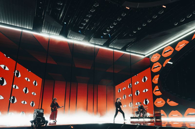 Piqued Jacks rehearsing Like An Animal for San Marino at the First Rehearsal of the Second Semi-Final at Liverpool Arena
