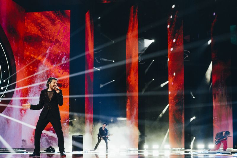 Piqued Jacks rehearsing Like An Animal for San Marino at the First Rehearsal of the Second Semi-Final at Liverpool Arena