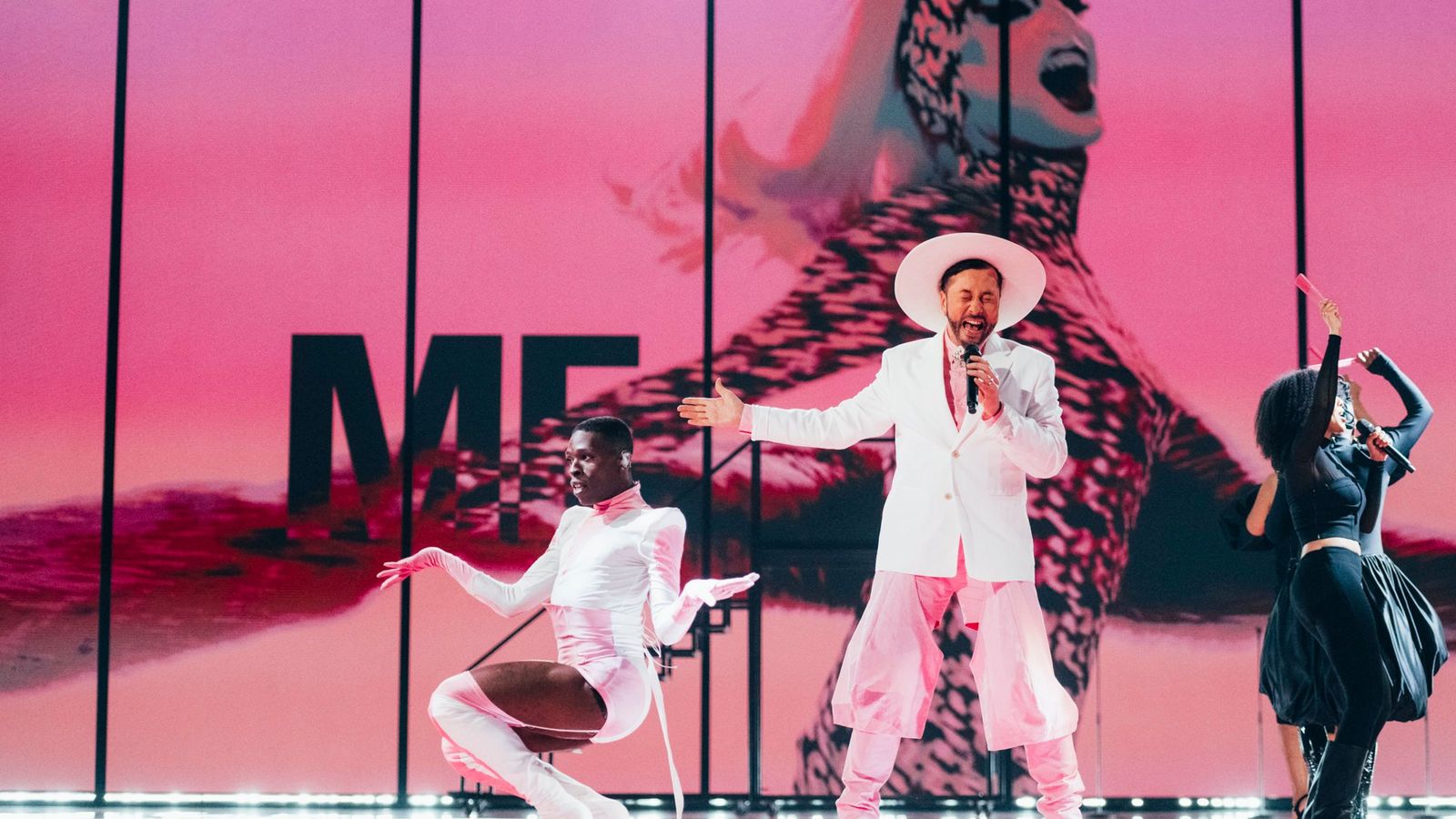 Gustaph rehearsing Because Of You for Belgium at the Second Rehearsal of the Second Semi-Final at Liverpool Arena