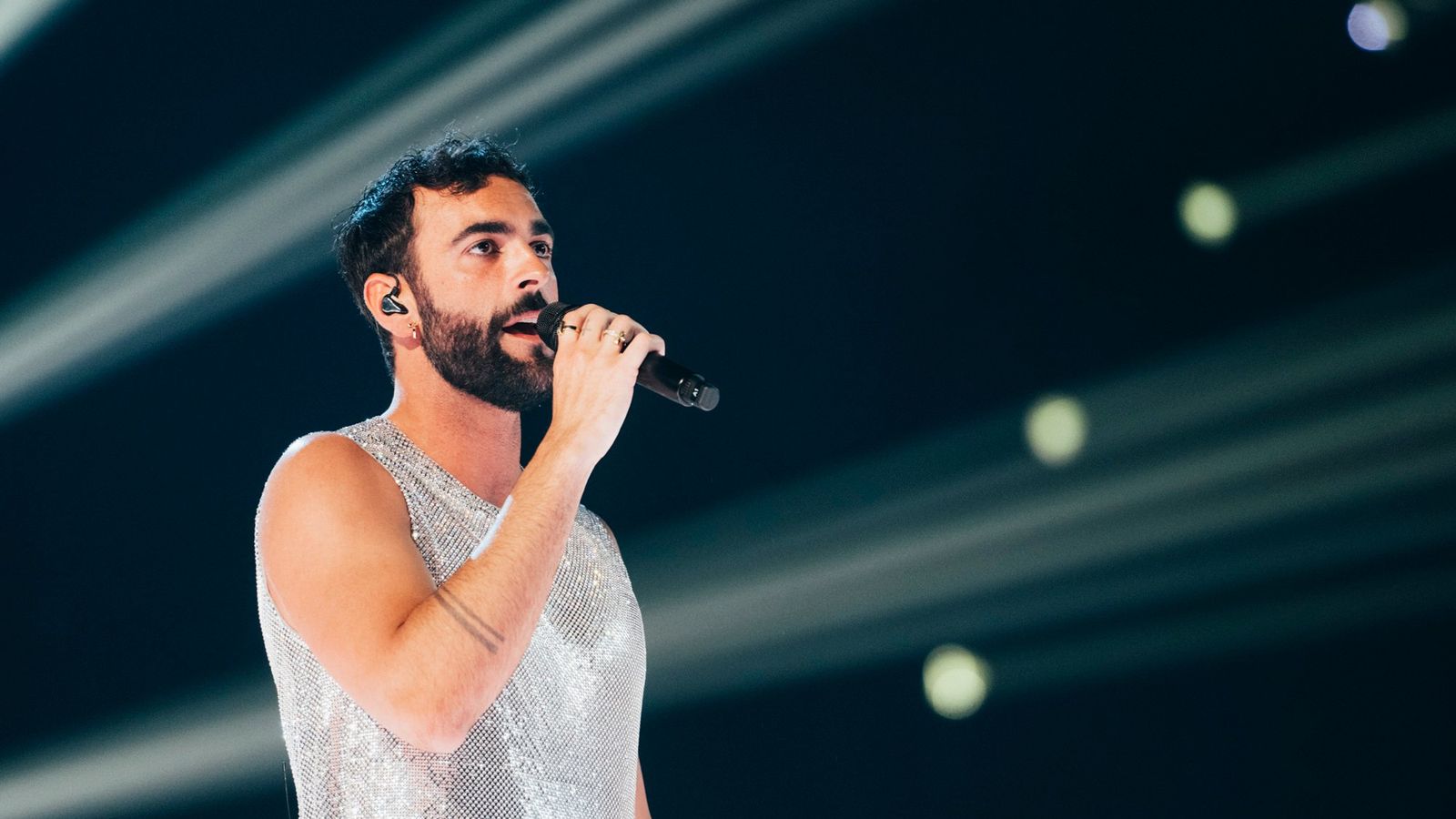 Marco Mengoni performing Due Vite for Italy at Liverpool Arena