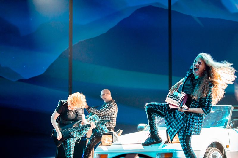 Voyager rehearsing Promise for Australia at the Second Rehearsal of the Second Semi-Final at Liverpool Arena
