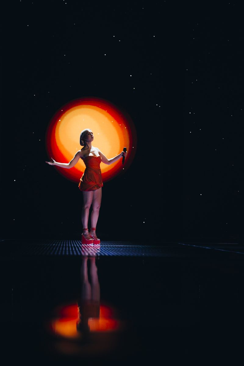 Monika Linkytė rehearsing Stay for Lithuania at the Second Rehearsal of the Second Semi-Final at Liverpool Arena