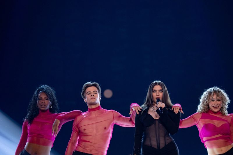 Mae Muller rehearsing I Wrote A Song for the United Kingdom at the Second Rehearsal of the Grand Final at Liverpool Arena
