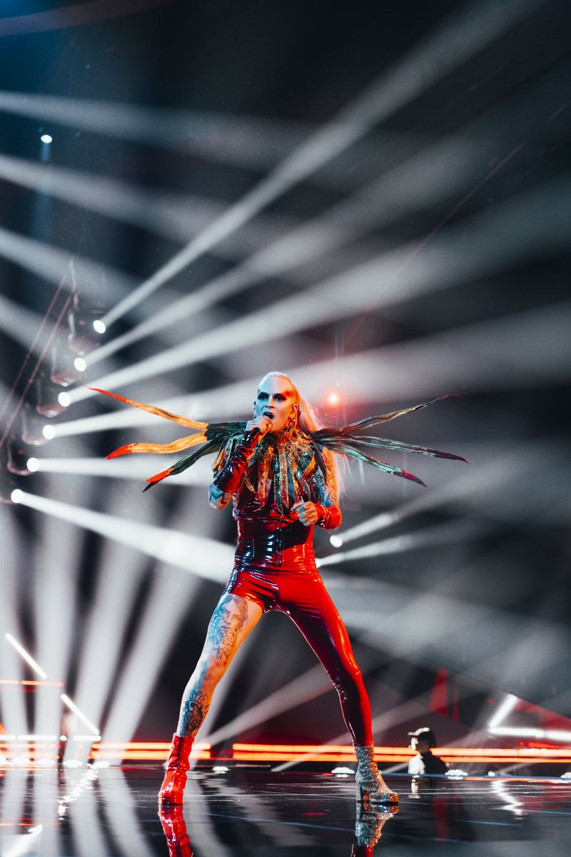 Lord of the Lost rehearsing Blood & Glitter for Germany at the Second Rehearsal of the Grand Final at Liverpool Arena