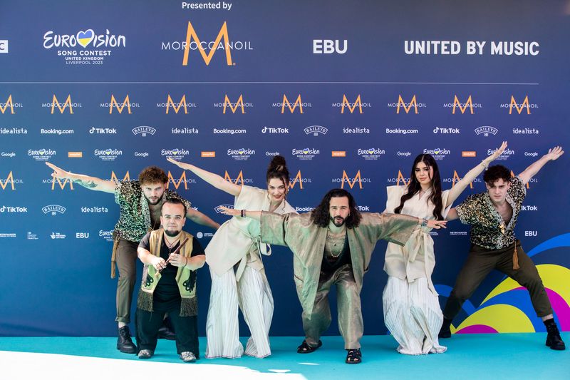 Pasha Parfeni from Moldova attending the Turquoise Carpet event at St. George’s Hall, Liverpool.