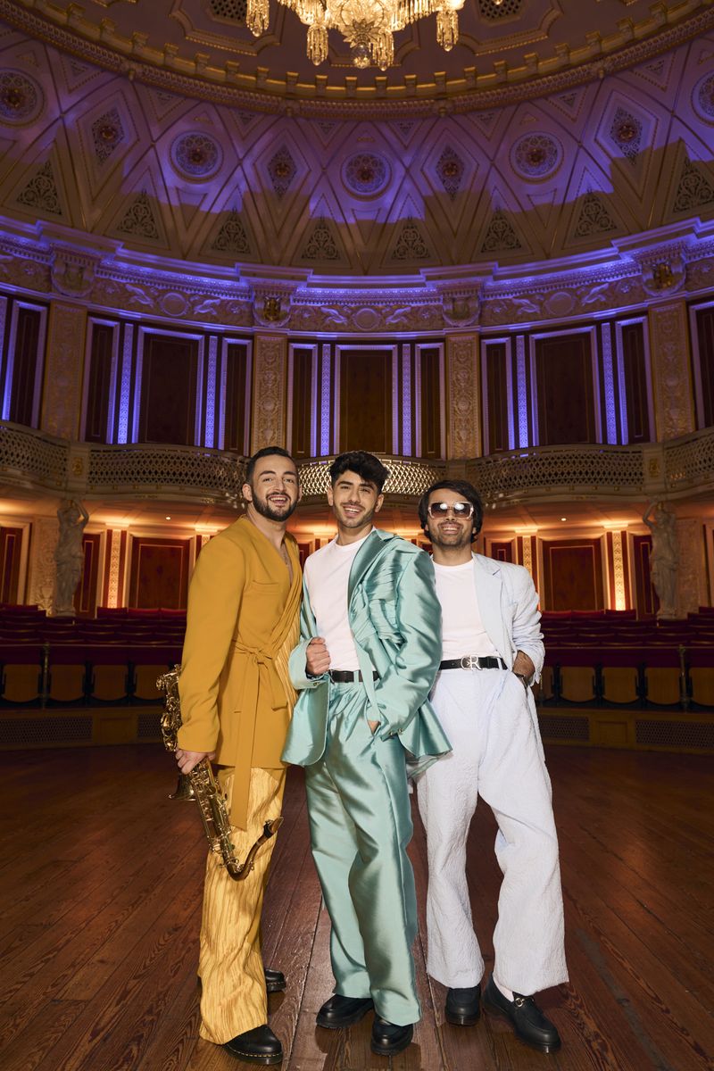 The Busker from Malta attending the Turquoise Carpet event at St. George’s Hall, Liverpool.
