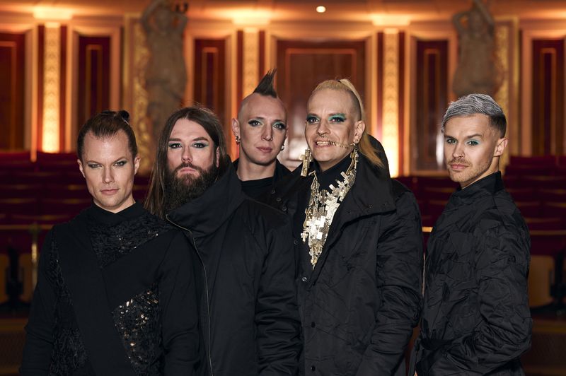 Lord of the Lost from Germany attending the Turquoise Carpet event at St. George’s Hall, Liverpool.