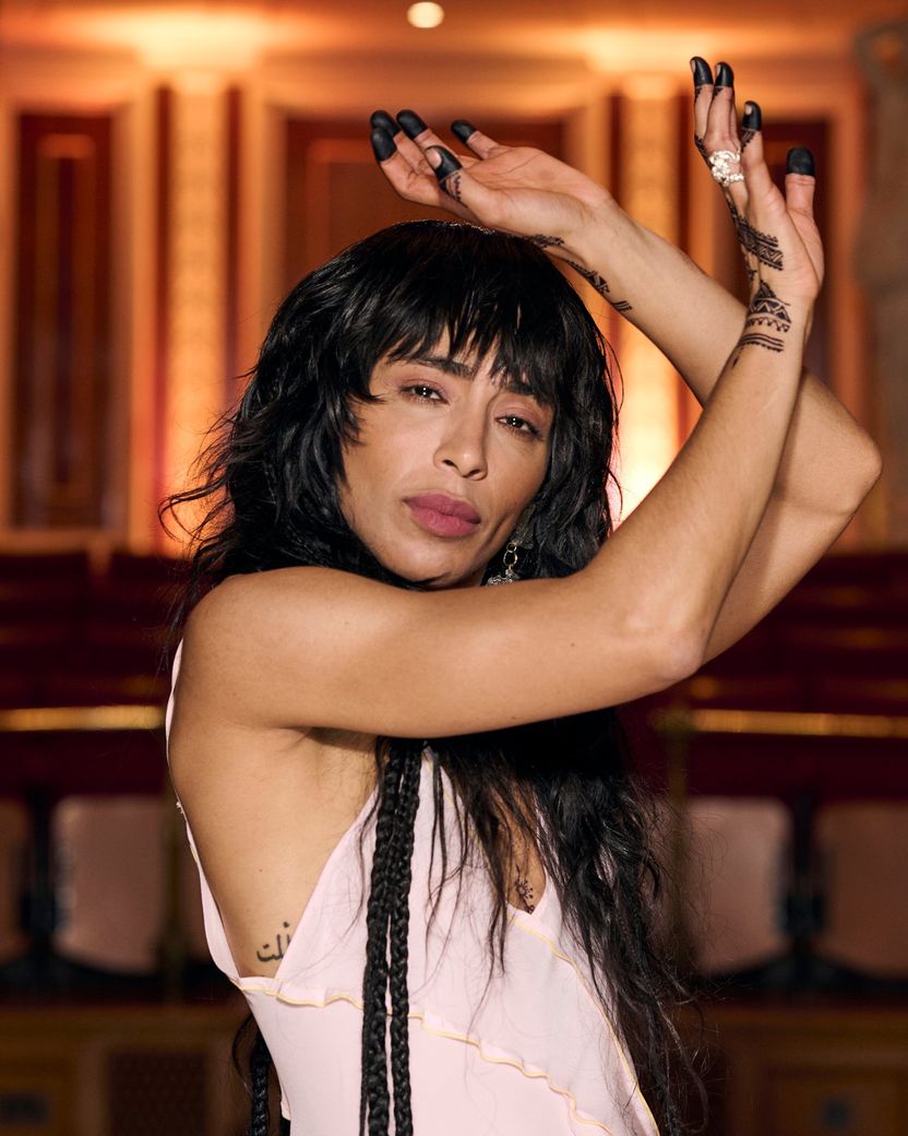 Loreen from Sweden attending the Turquoise Carpet event at St. George’s Hall, Liverpool.