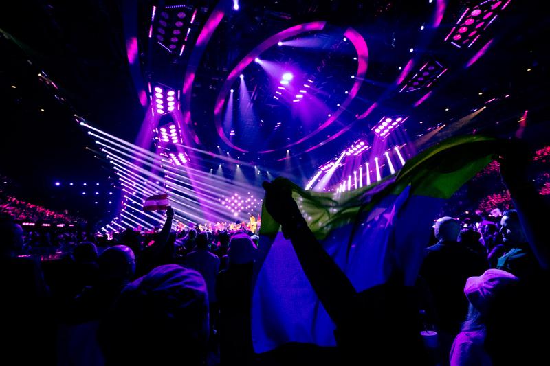 The crowd at the First Semi-Final at Liverpool Arena in 2023