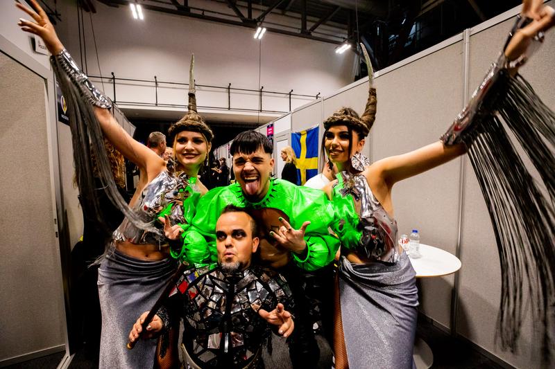 Backstage after the First Semi-Final results