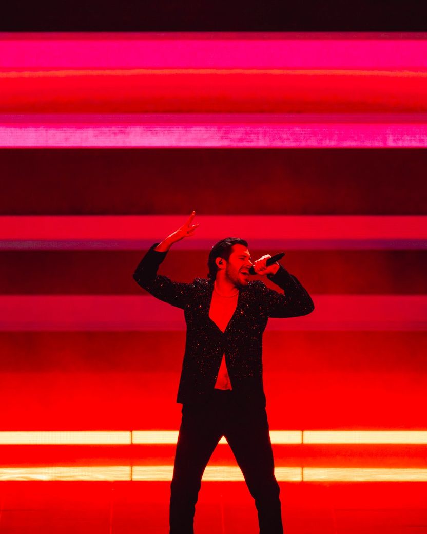 Piqued Jacks performing Like An Animal for San Marino at the Second Semi-Final at Liverpool Arena