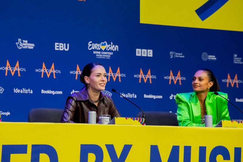 Our Eurovision Song Contest 2023 hosts attend the official press conference at Liverpool Arena.