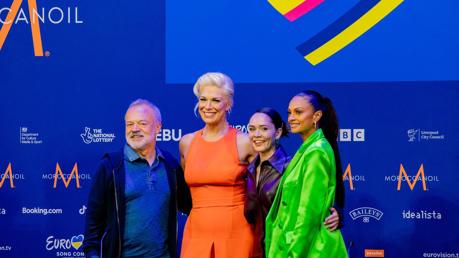 Our Eurovision Song Contest 2023 hosts attend the official press conference at Liverpool Arena.