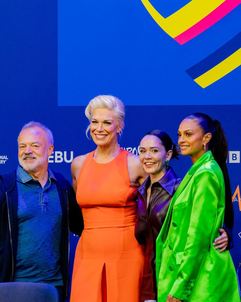 Our Eurovision Song Contest 2023 hosts attend the official press conference at Liverpool Arena.