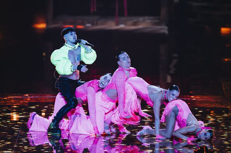 Käärijä performed Cha Cha Cha for Finland at the Grand Final at Liverpool Arena