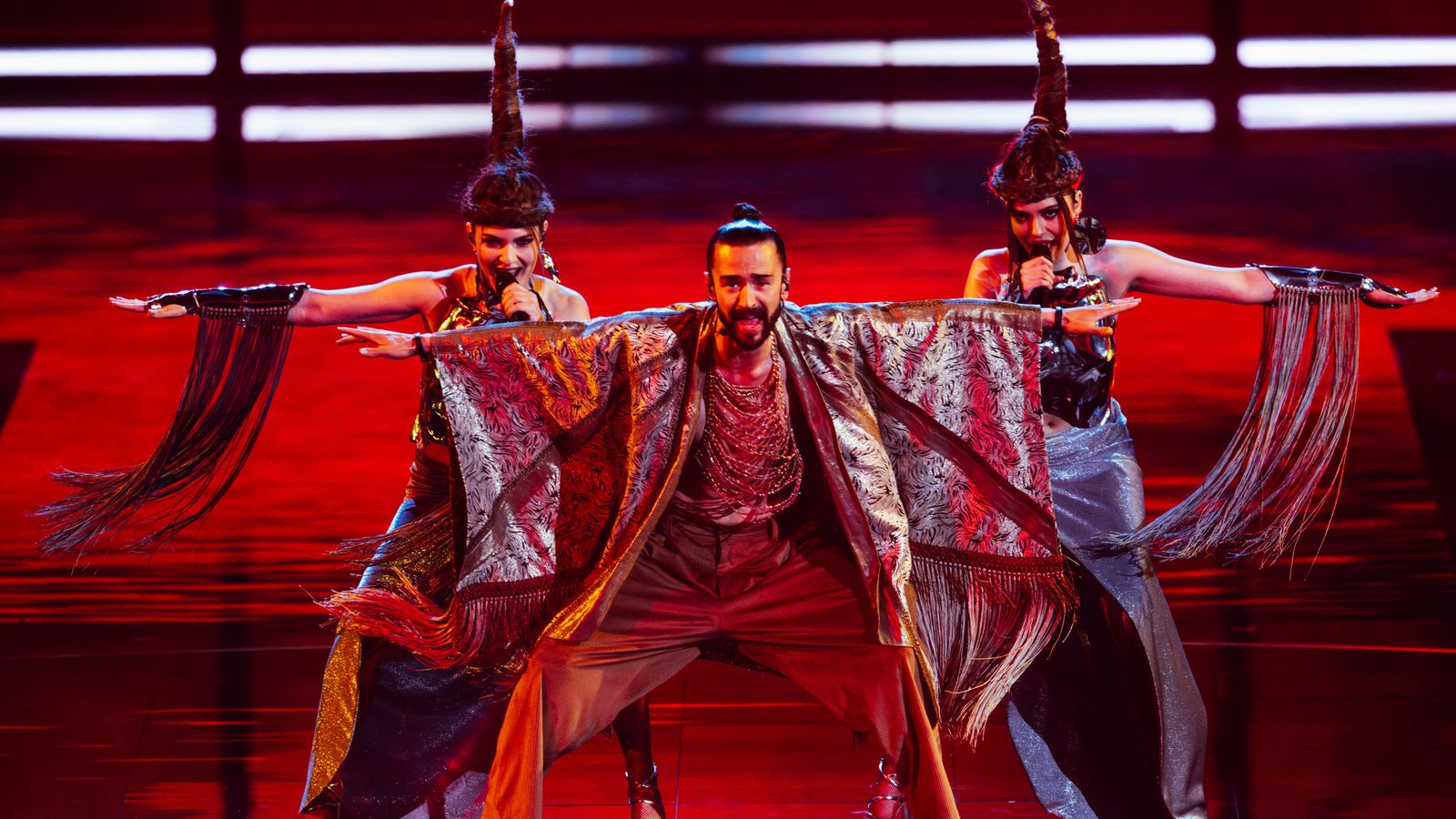 Pasha Parfeni performed Soarele şi Luna for Moldova at the Grand Final at Liverpool Arena