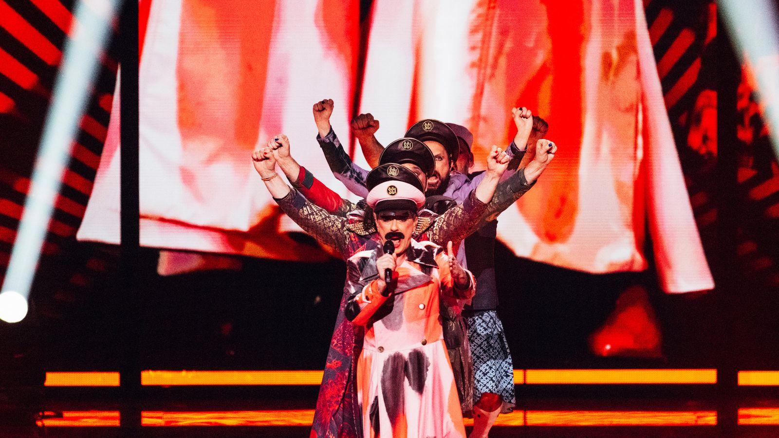 Let 3 performed Mama ŠČ! for Croatia at the Grand Final at Liverpool Arena